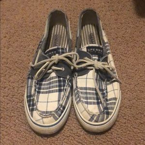 Blue plaid Sperrys!